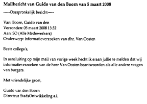 Mailbericht Guido van den Boorn 5 maart 2008